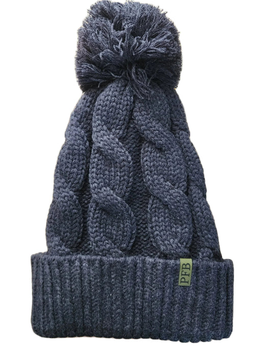 PFB Chunk knit Cuffed Beanie with POM POM